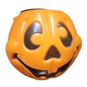 VTG Grand Venture Orange Blow Mold Candy Bucket Pail Halloween Pumpkin Jack 1997